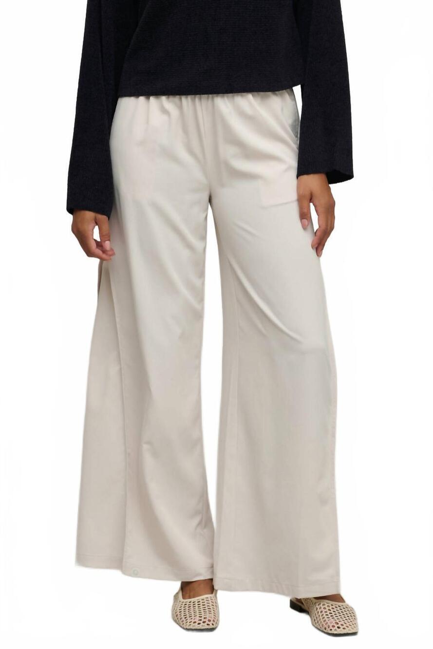 NEW BAREFOOT DREAMS matte sateen palazzo pant in stone
